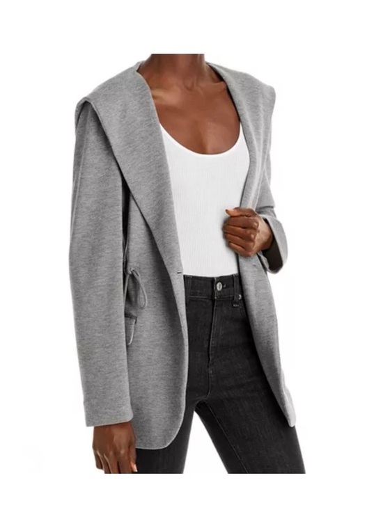 Theory Jackets & Blazers - Theory Gray Open-Front Hooded Blazer